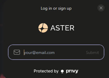 Регистрация на Aster с помощью e-mail